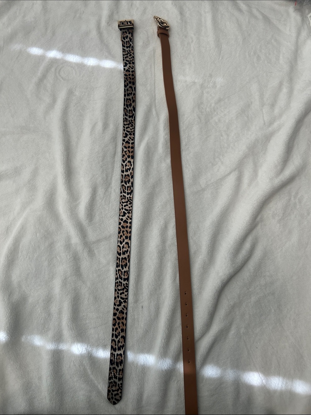Leopard Print and Tan Women's Belt Set